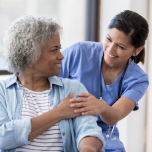 a nurse with her patient