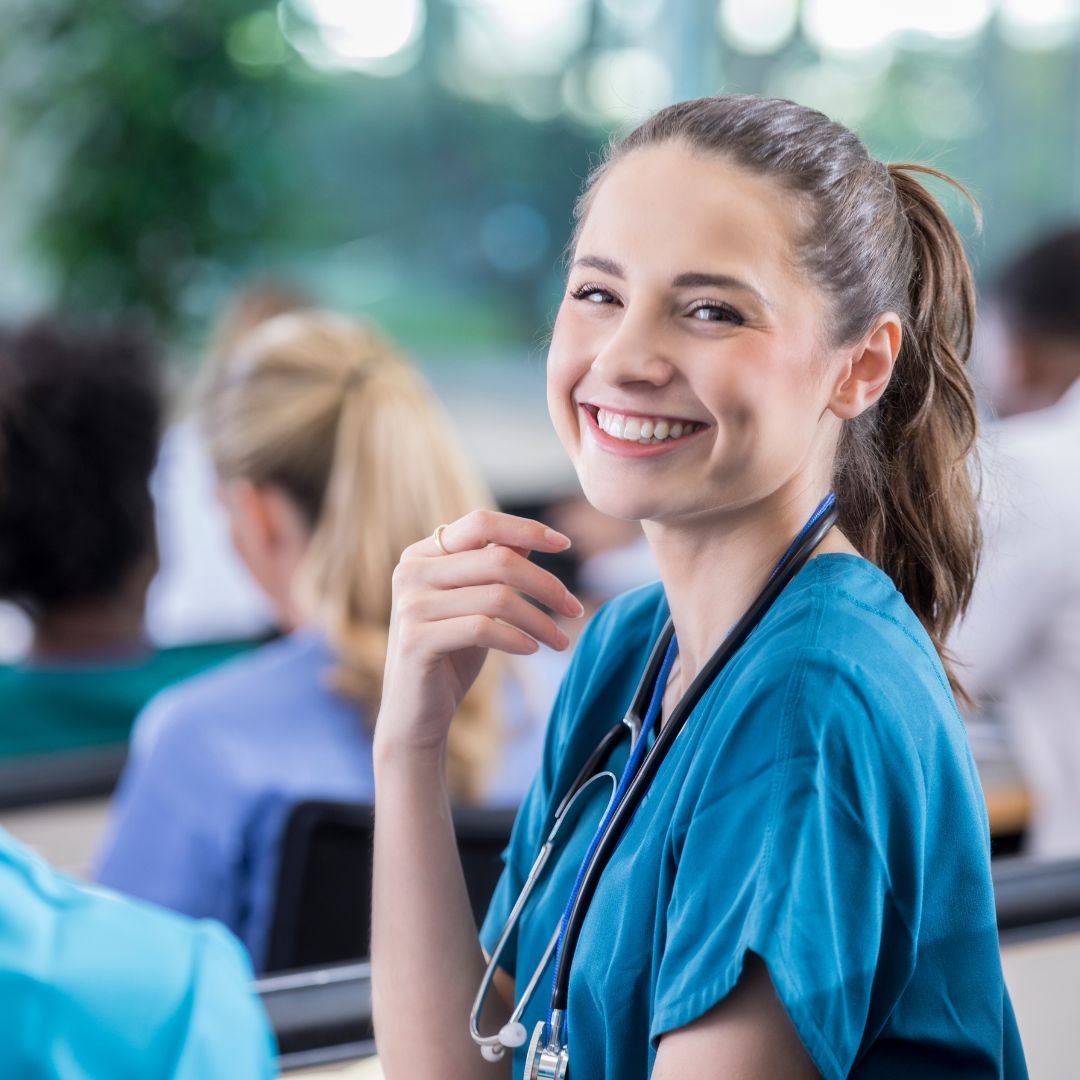 woman nurse smiling